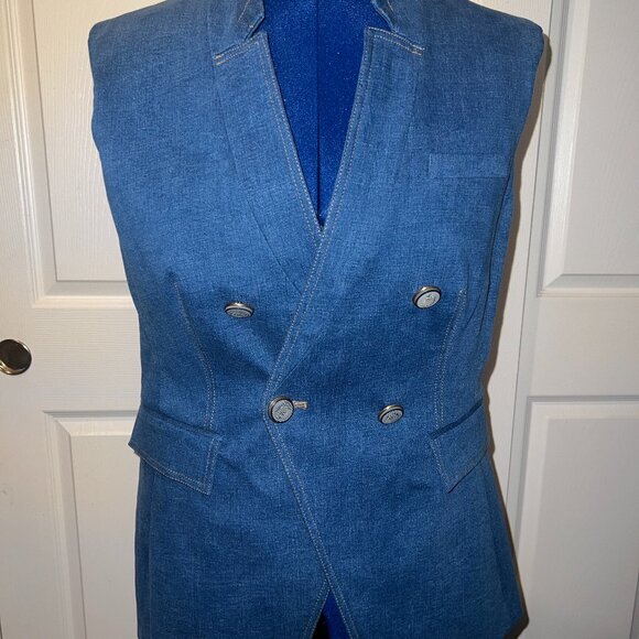 NWT Veronica Beard Amika Vest (Cosmo Blue) Size 10 US (Matching Pants in Closet) - Picture 2 of 11